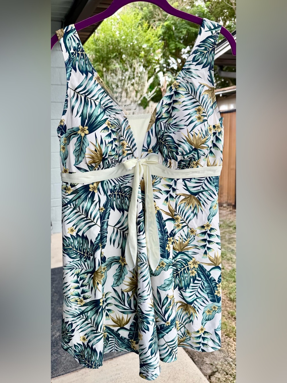 ECUPPER Tropical One Piece Shaping Swim Dress